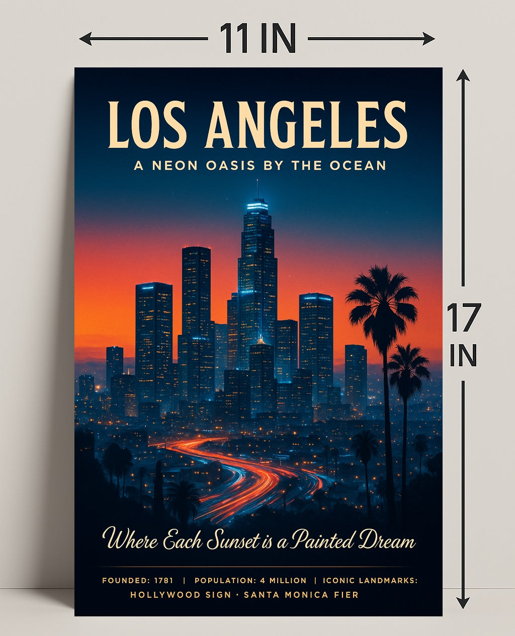Los Angeles A Neon Oasis Poster PosterGoat