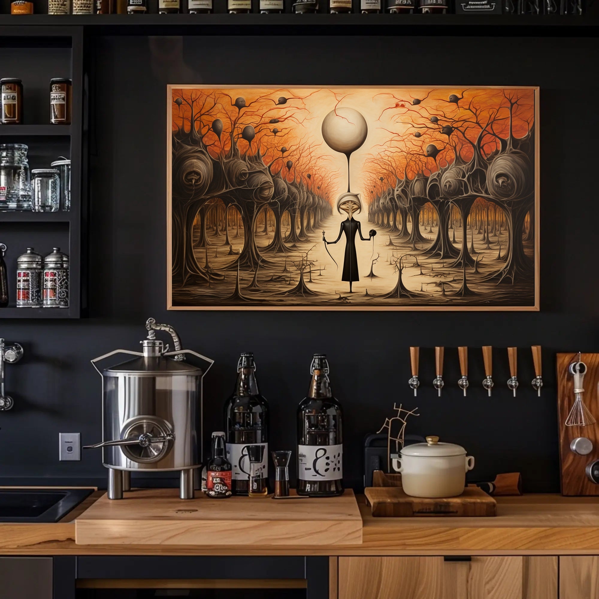 Mysterious Forest Guardian in Surreal Dusk Fantasy Poster