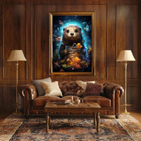 Otter Enchanted Ocean Gems Digital Painting Poster