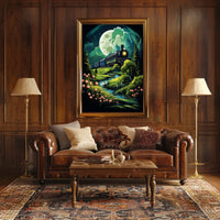 Moonlit Journey Dreamy Surrealism Poster