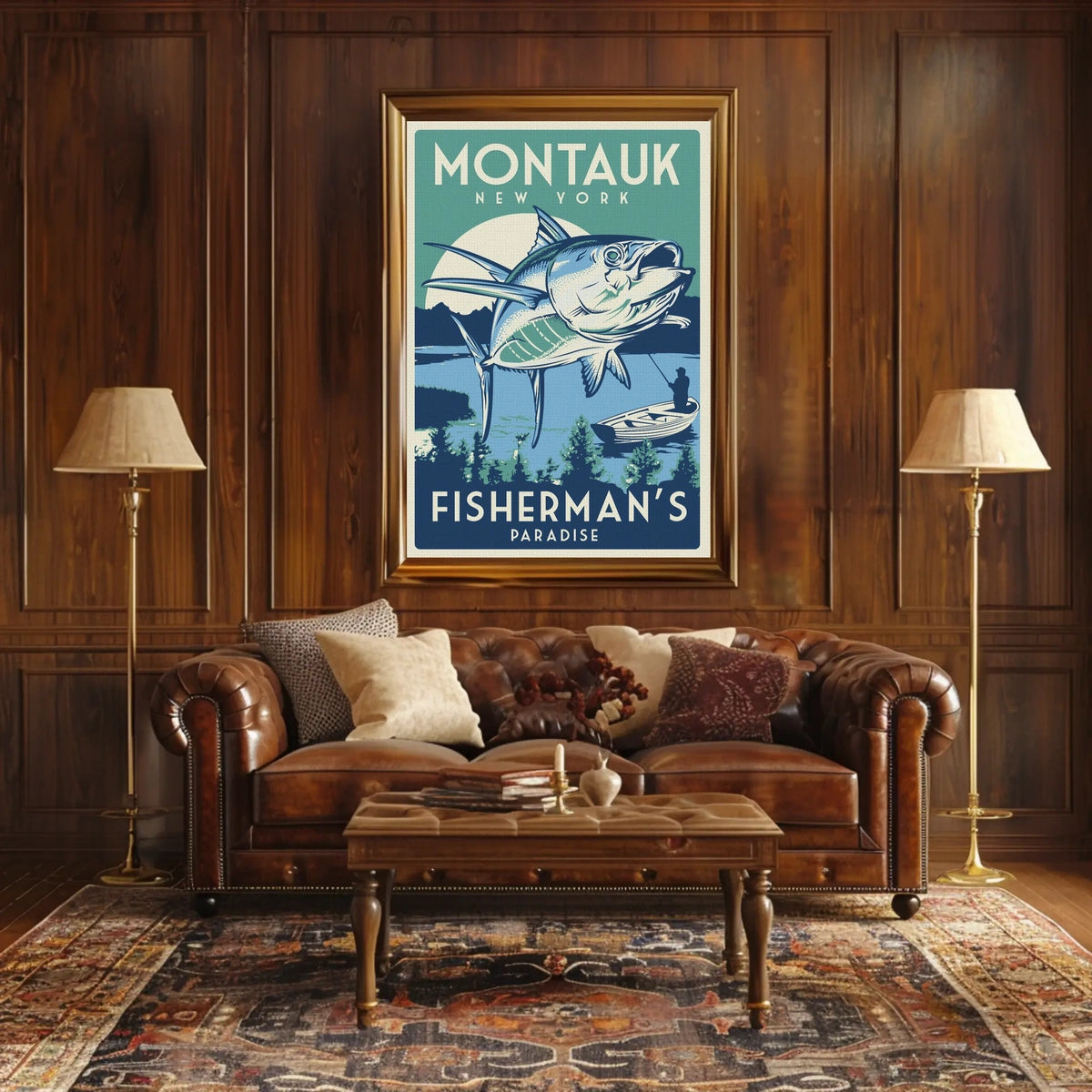 Montauk Fisherman’s Paradise Retro Travel Poster