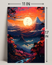 Enchanted Sunset Over Mountains Poster