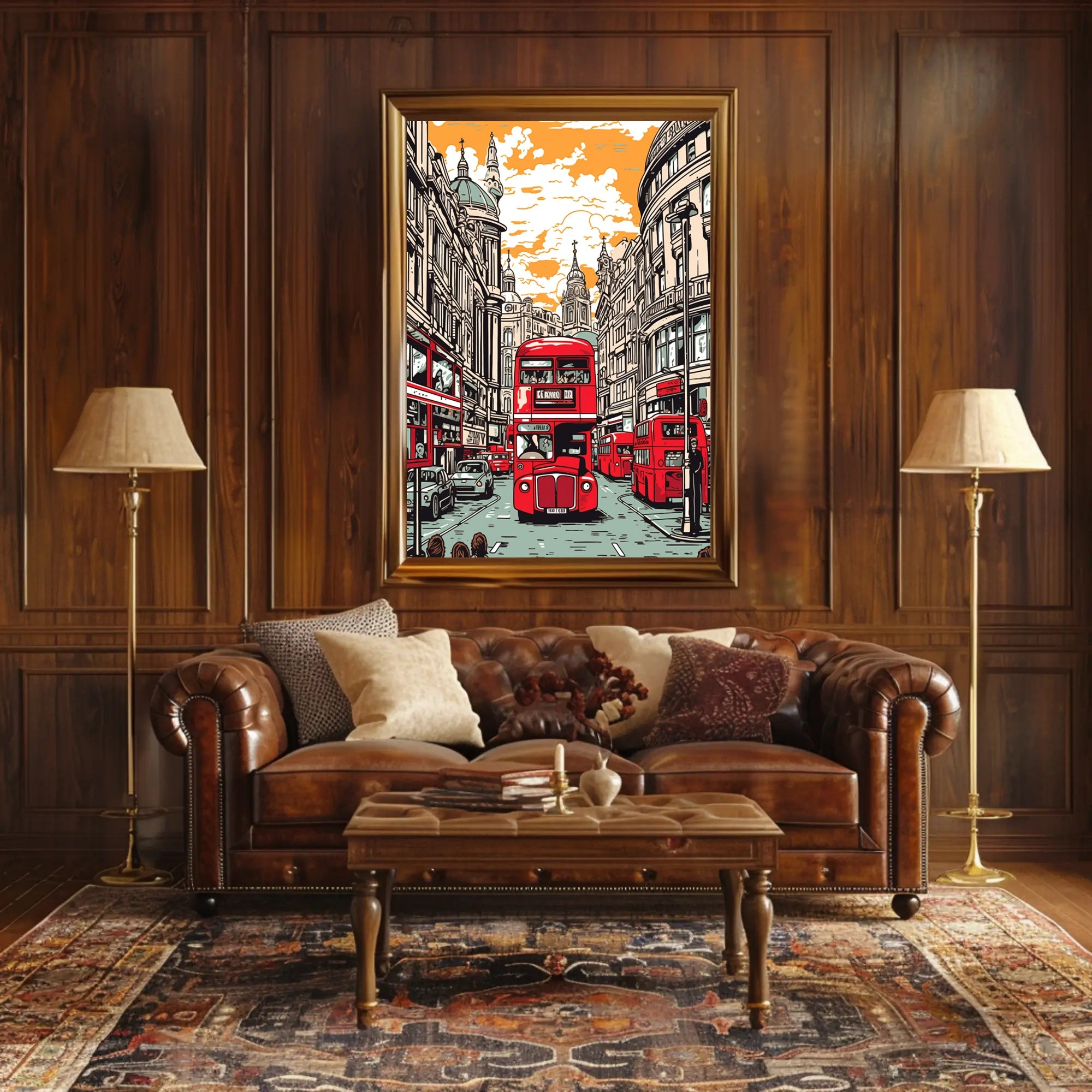 Vintage London Cityscape Poster