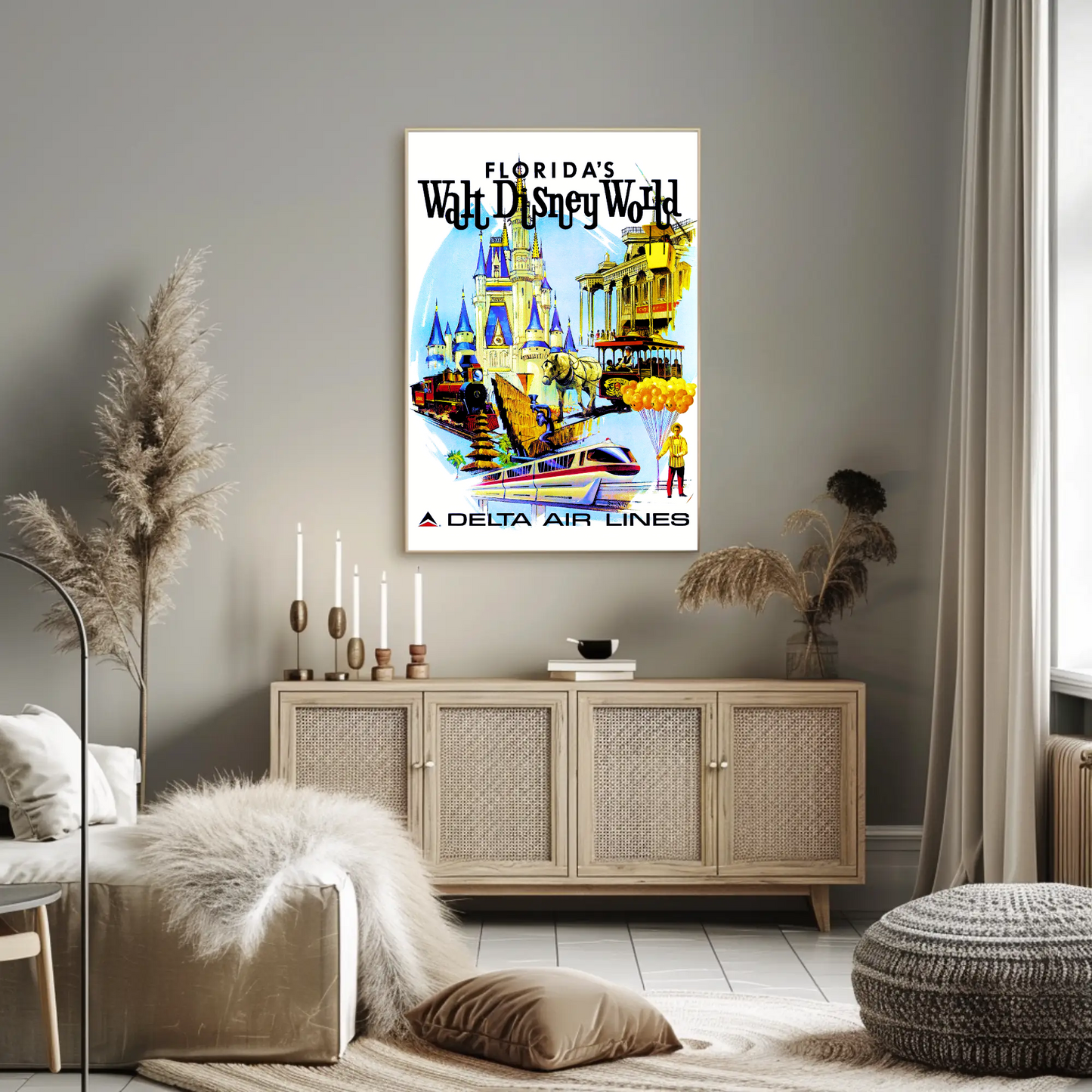 Disney World Florida Air Lines Travel Poster