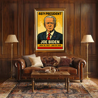 Joe Biden 46th President of the United States Inked Comic Style Poster