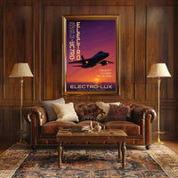 Stealth Jet Silhouette at Sunset Poster