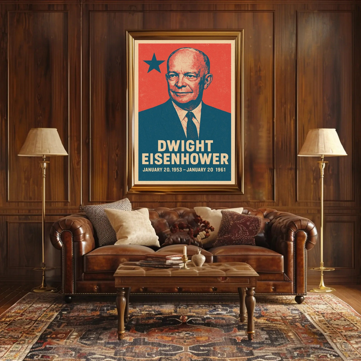 Eisenhower Nostalgic Patriotic Retro Poster