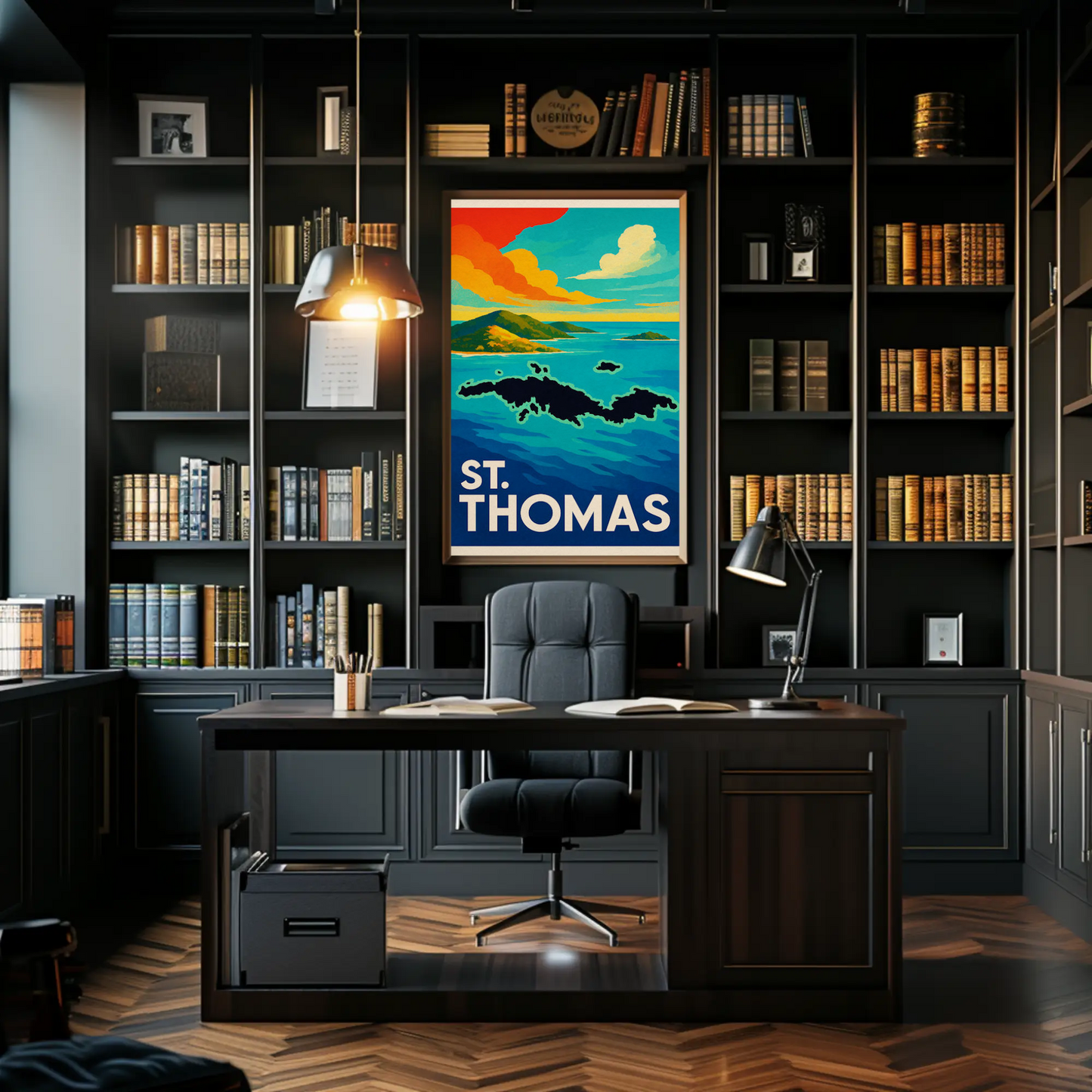 St Thomas Caribbean Island View Colorful Ocean Poster