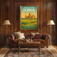 Discover Iowa Land of Rolling Fields Poster
