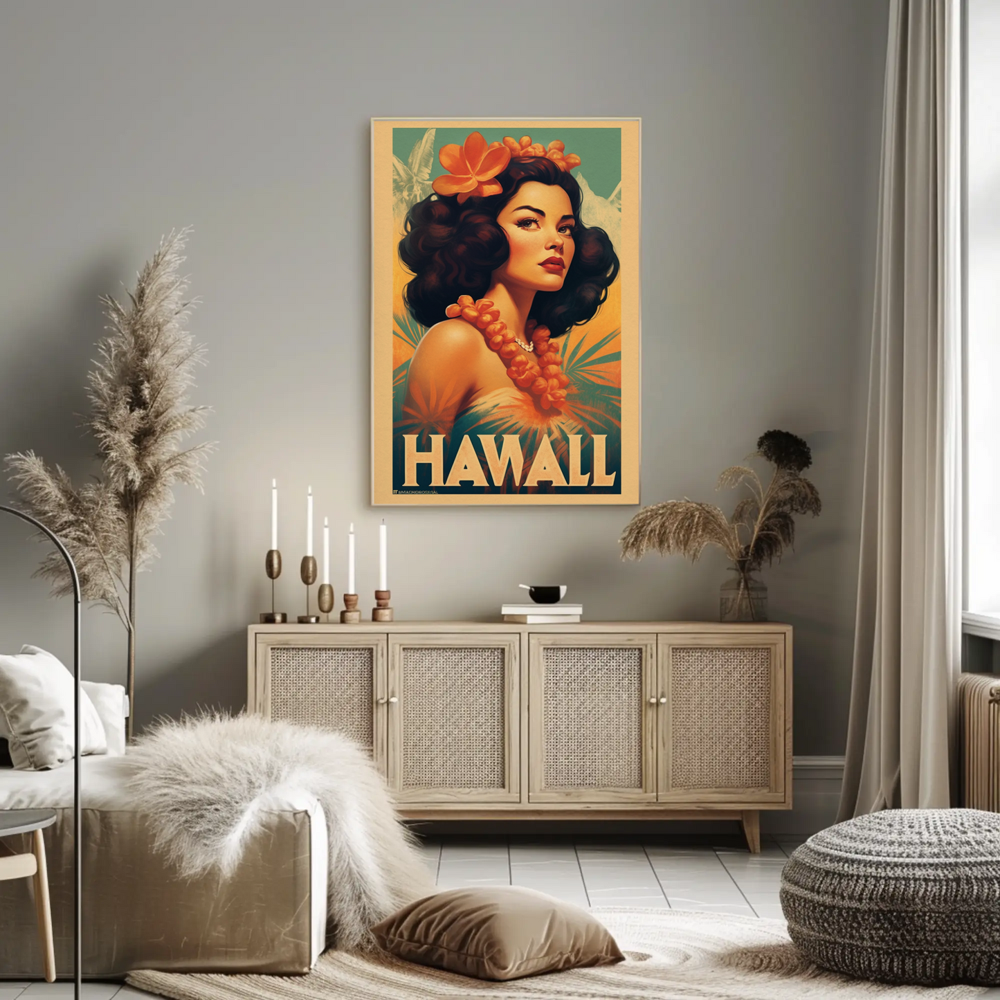 Hawaii Vintage Travel Poster