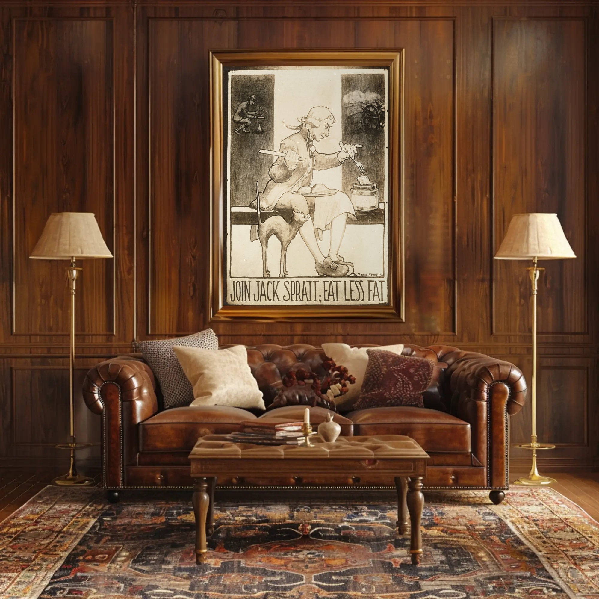 Jack Spratt Health Conscious WWII Propaganda Poster PosterGoat