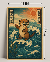 Otters Ocean Adventure Poster PosterGoat
