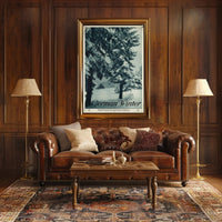 Serene Snowy Landscape Vintage Travel Poster PosterGoat