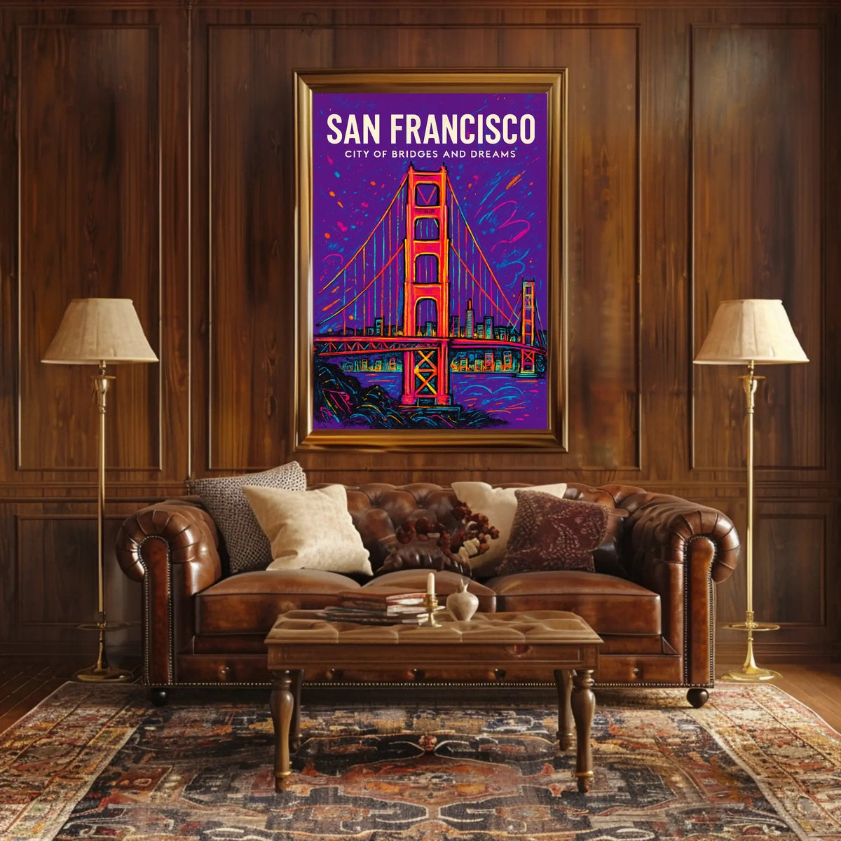 San Francisco City of Bridges and Dreams Poster