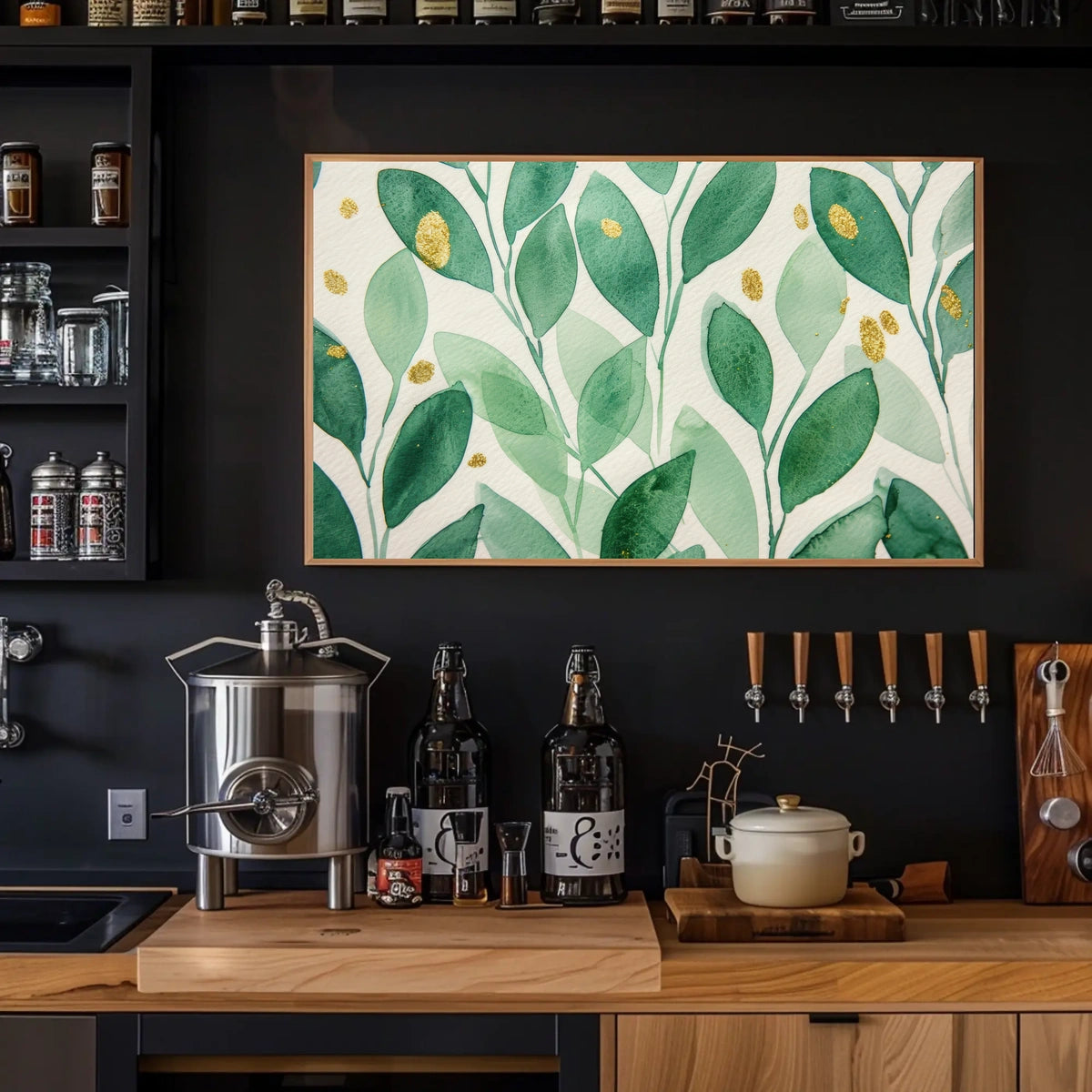 Green Leaf Harmony Poster