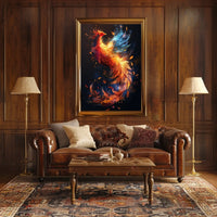 Majestic Phoenix in Flight: Mystical Art Poster