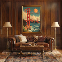 Golden Gate Bridge Retro San Francisco Travel Poster