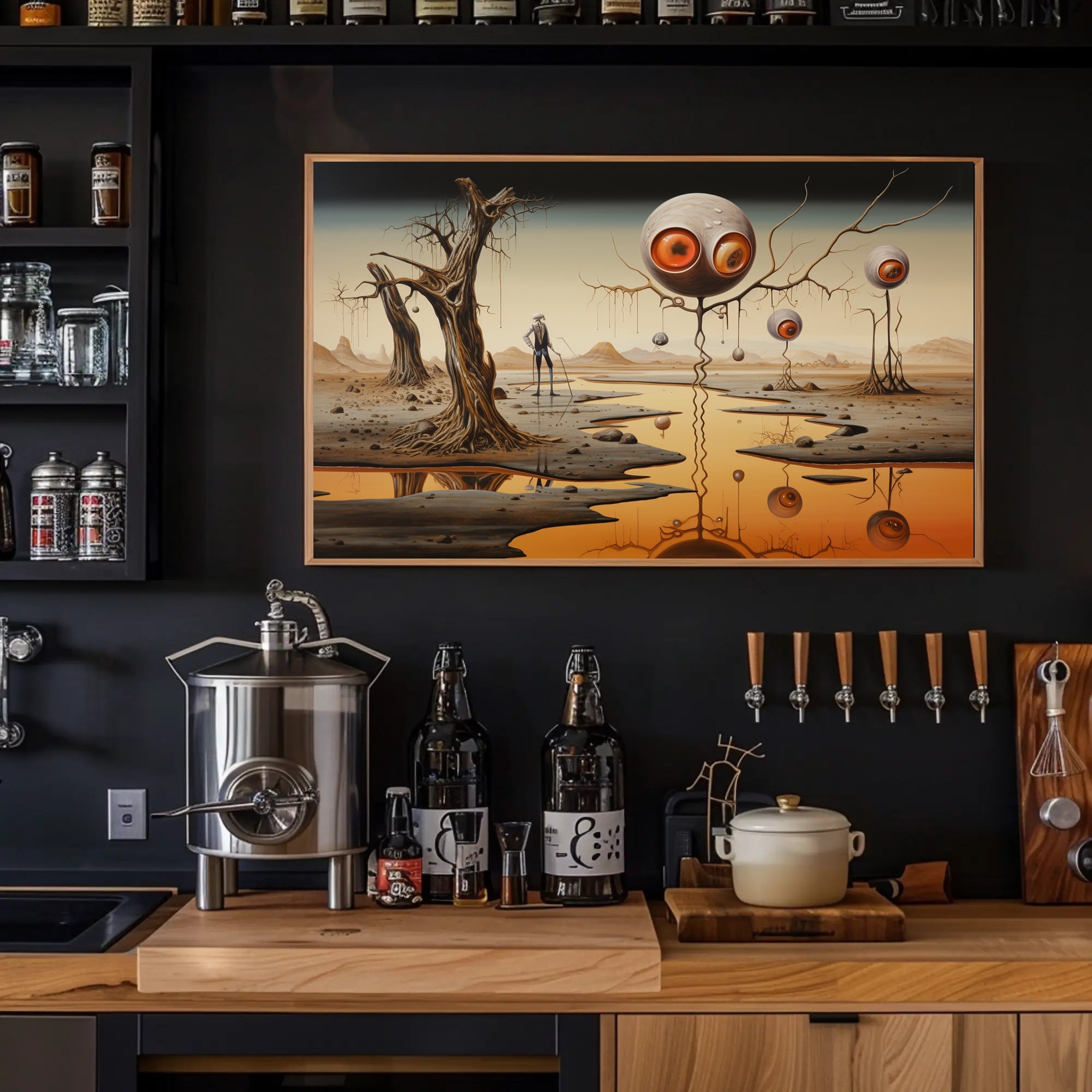 Surreal Alien Landscape: Futuristic Sci-Fi Poster