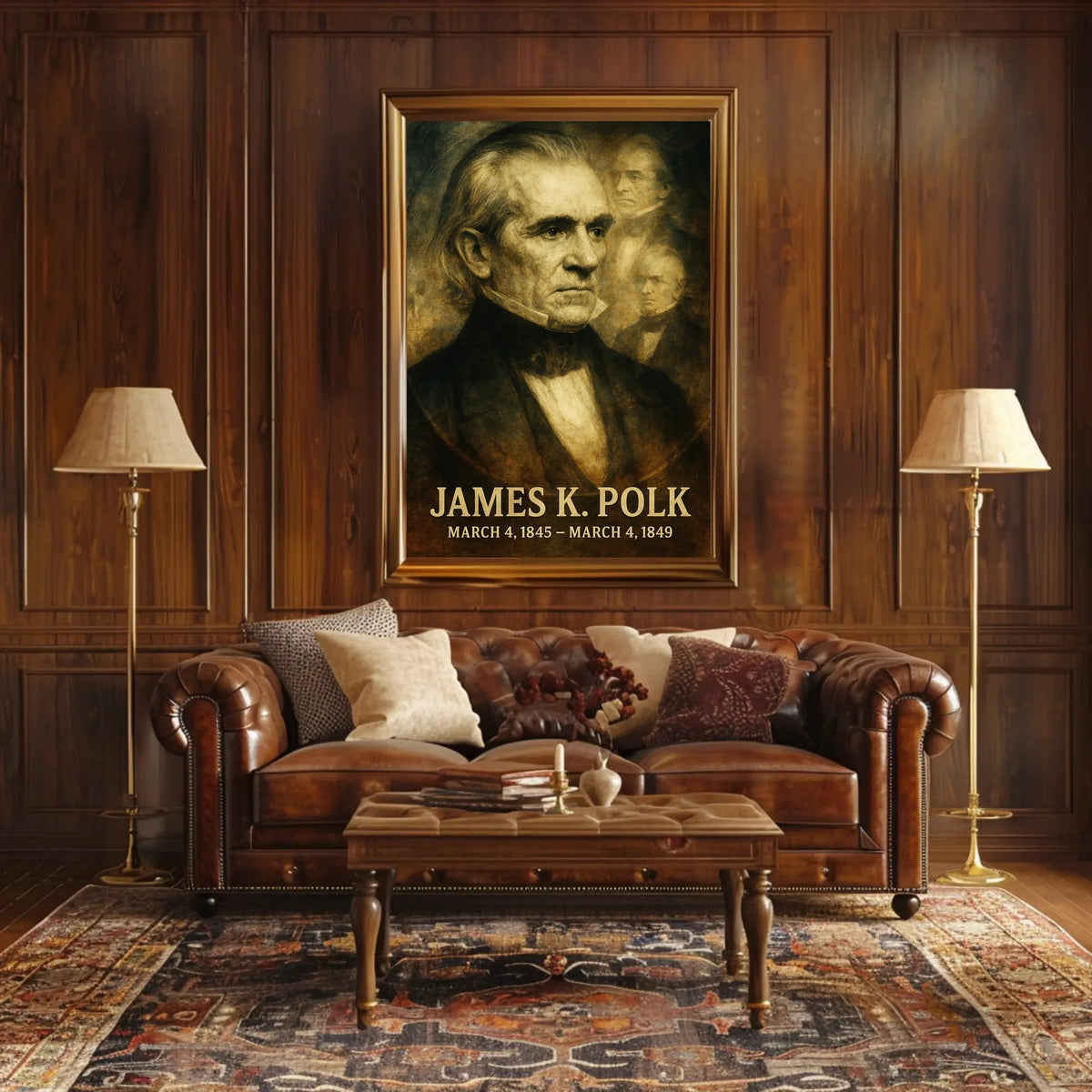 James K. Polk 11th President of the United States Double Exposure Poster