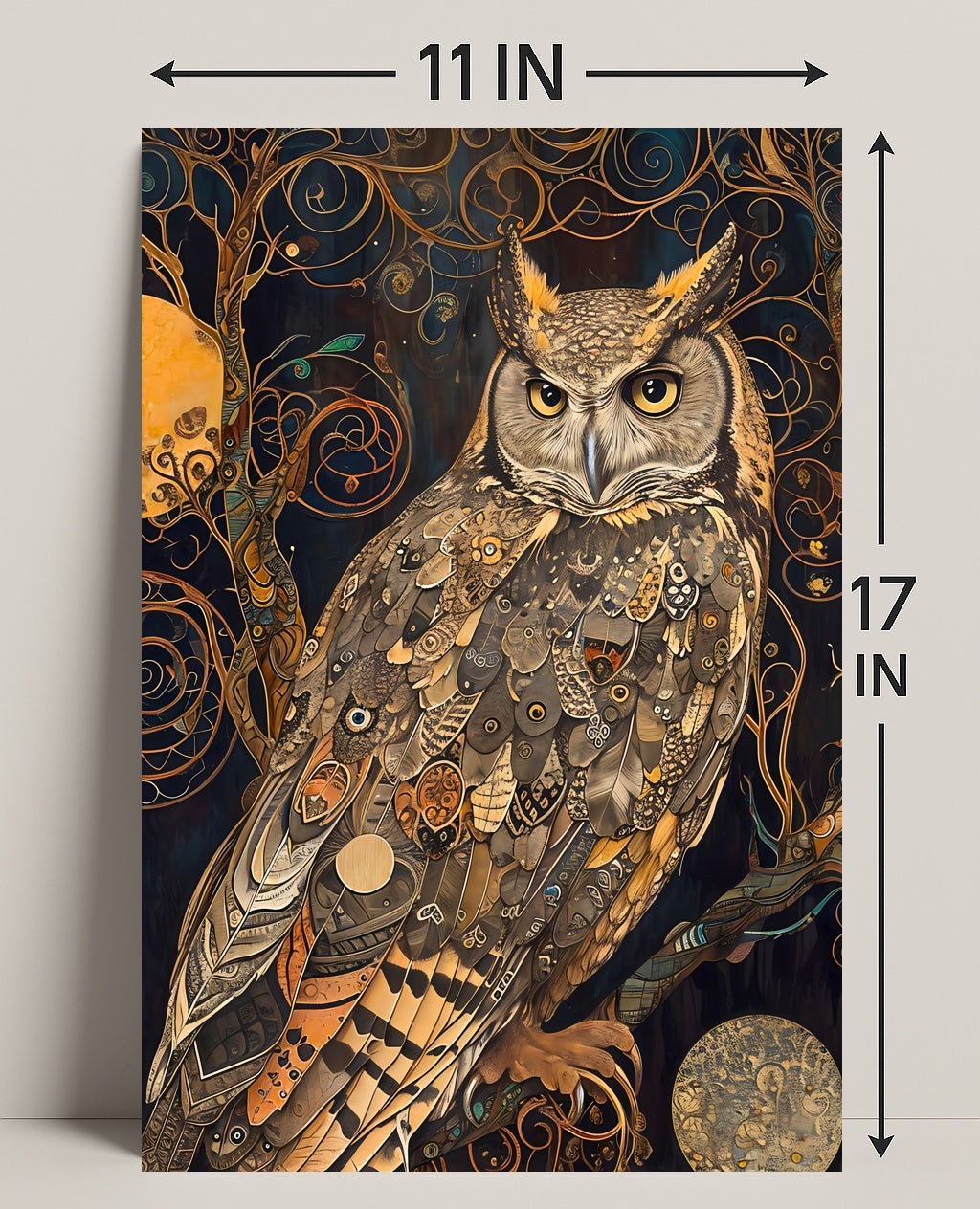 Intricate Owl Fantasy Surrealism Art Print Fantasy or Mythology Poster