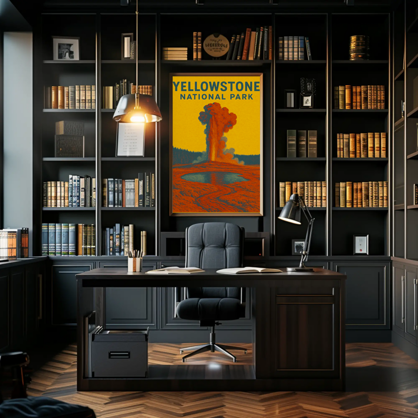 Yellowstone's Majestic Eruption Vintage Travel Poster