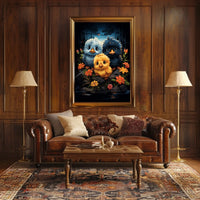 Enchanting Chicks in Mystical Forest Art Poster