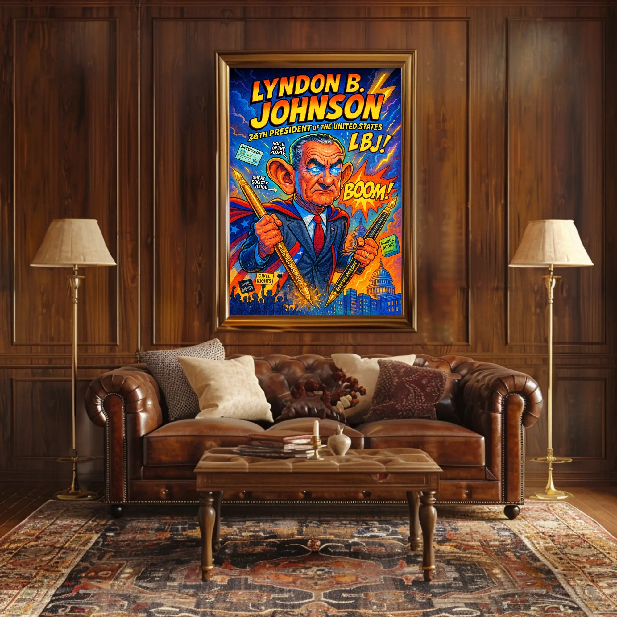 Lyndon B. Johnson 36th President Poster PosterGoat