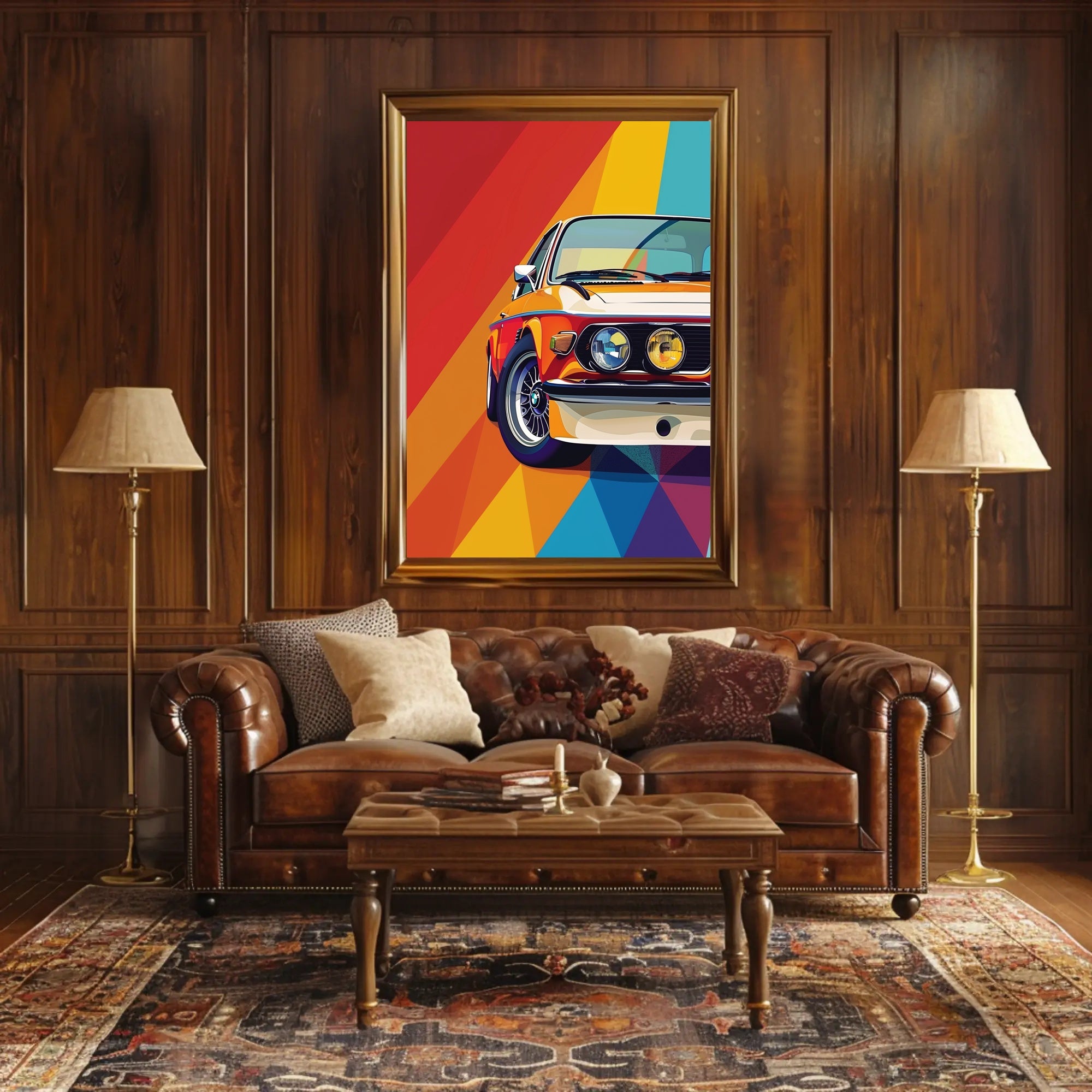 Classic Car Pop Art Poster with Retro Aesthetic PosterGoat