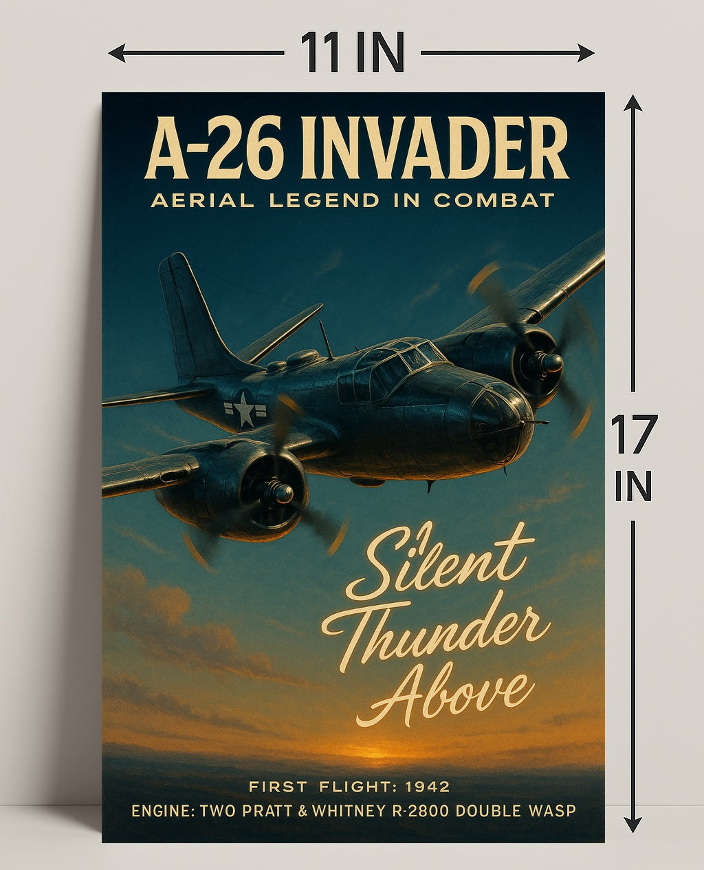 A-26 Invader Vintage WWII Aviation Art Poster