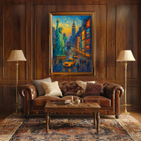 New York City Urban Landscape Poster Abstract Wall Art