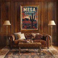 Mesa Desert Adventure Art Deco Explorer Poster