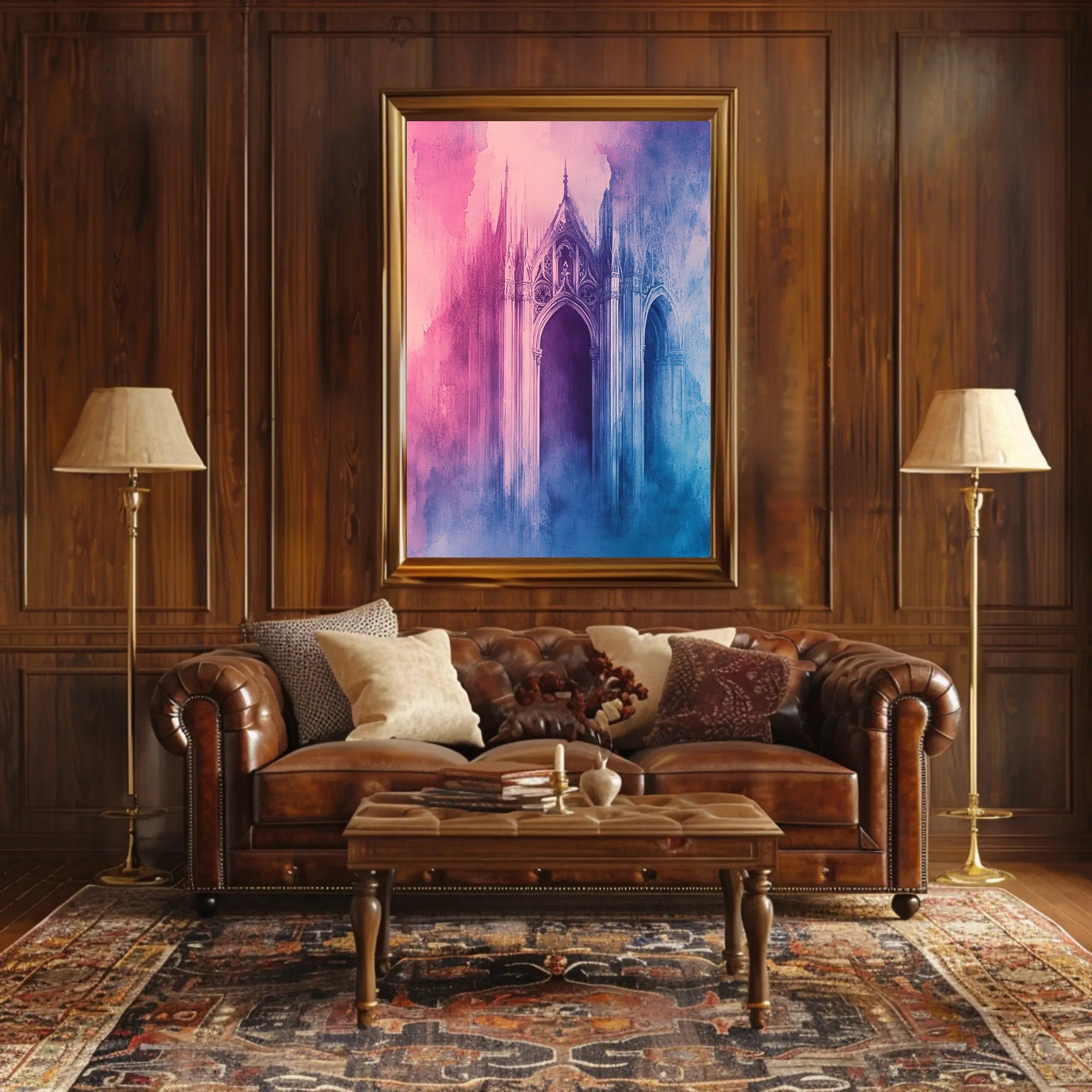 Gothic Dreamscape Watercolor Abstract Artistic Poster