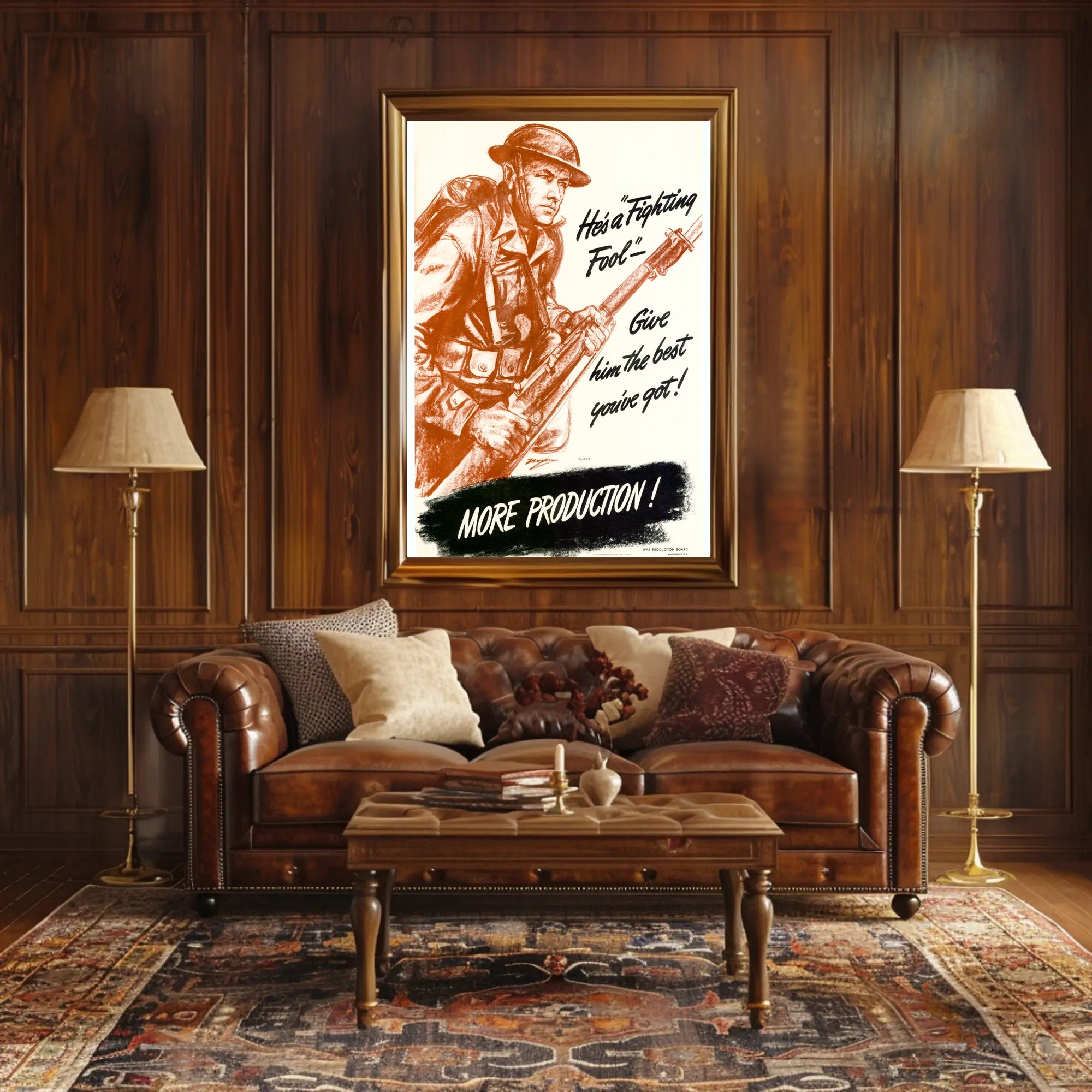 Vintage He’s a Fighting Fool WWII Poster