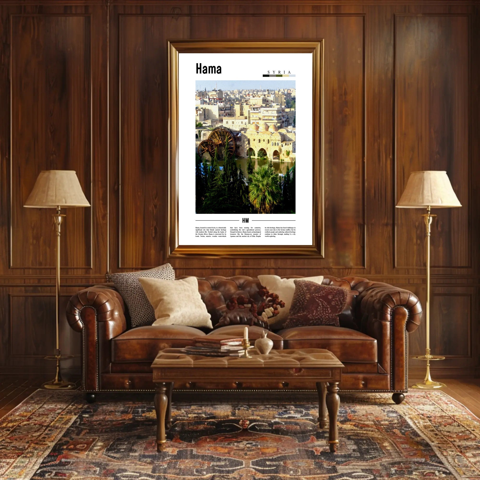 Hama Cityscape with Norias Cultural or Heritage Poster PosterGoat