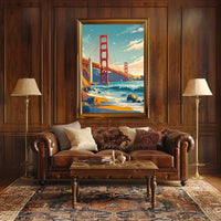 Golden Gate Bridge Vibrant Modern Art Poster