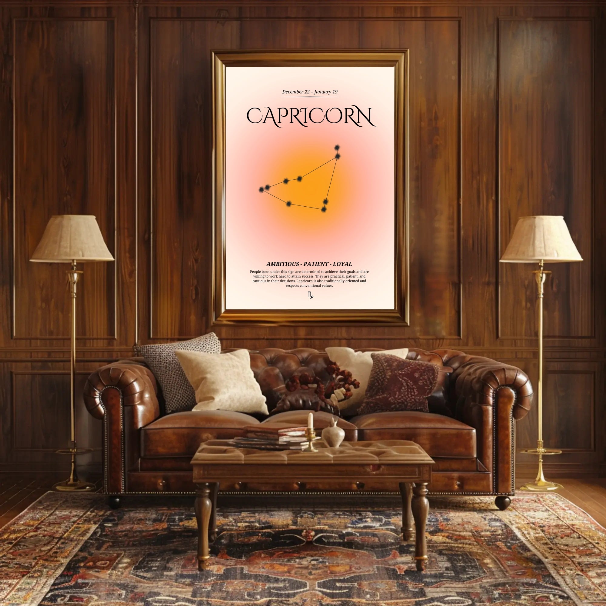 Capricorn Zodiac Constellation: Modern and Minimalistic Poster PosterGoat