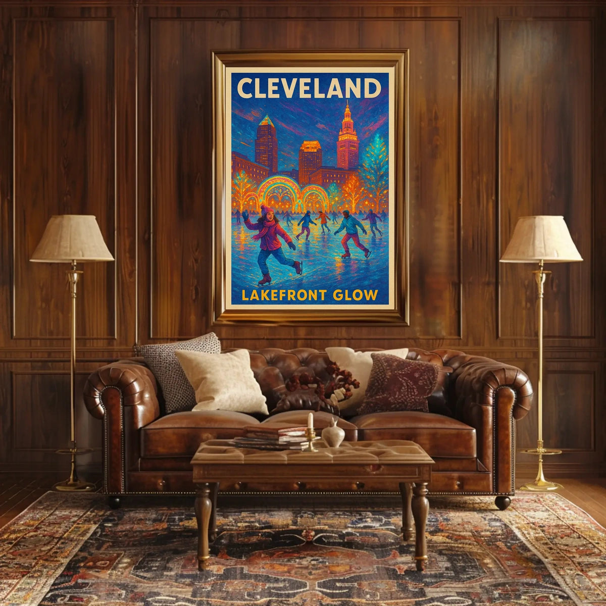 Cleveland Lakefront Glow Poster
