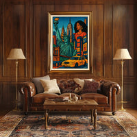 New York City Vibrant Cityscape Poster Abstract Wall Art