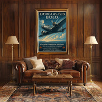 Douglas B18 Bolo Vintage Poster Print Aviation Wall Art