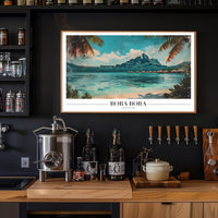 Bora Bora Vintage Travel Illustration Poster