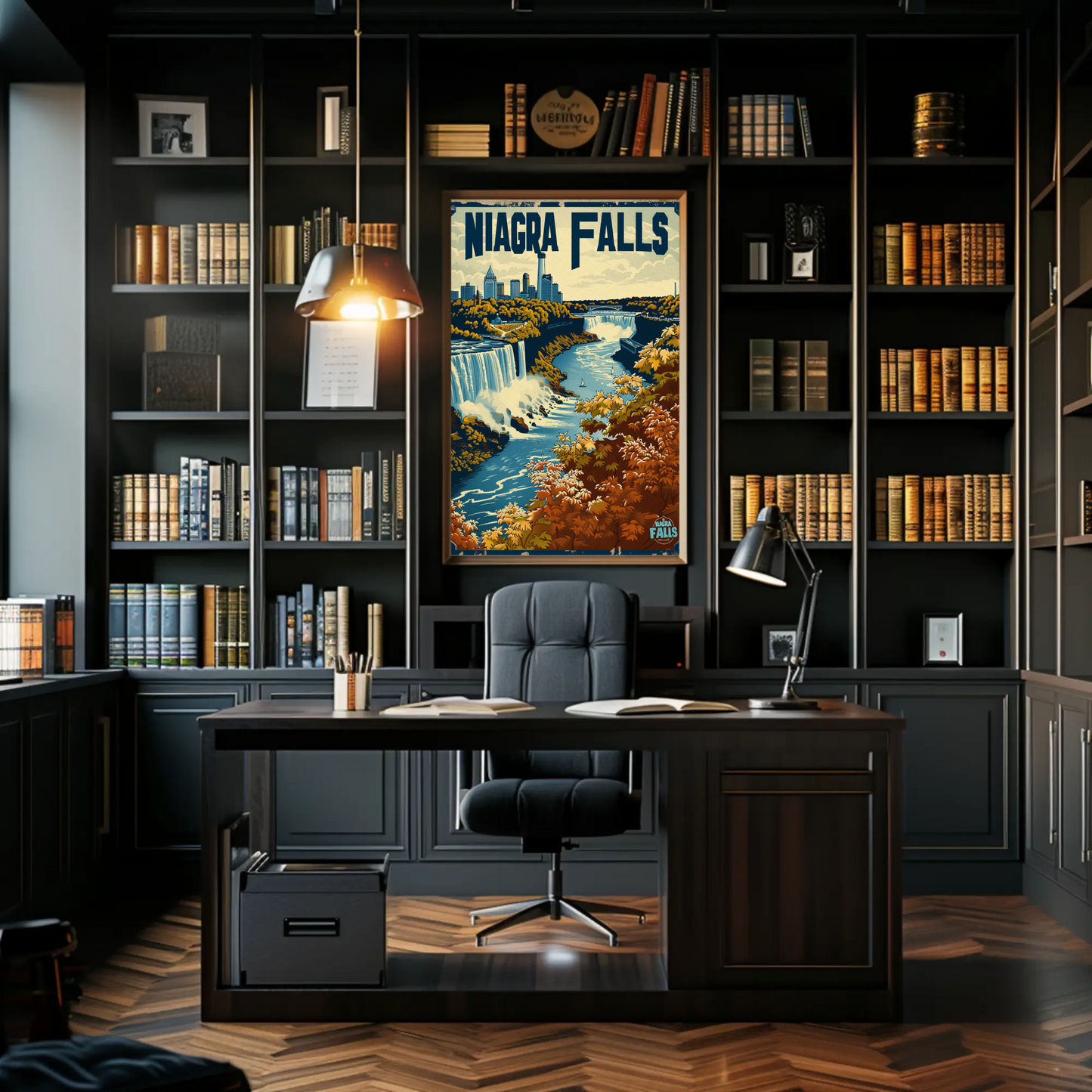 Niagara Falls Autumn Waterfall Travel Poster