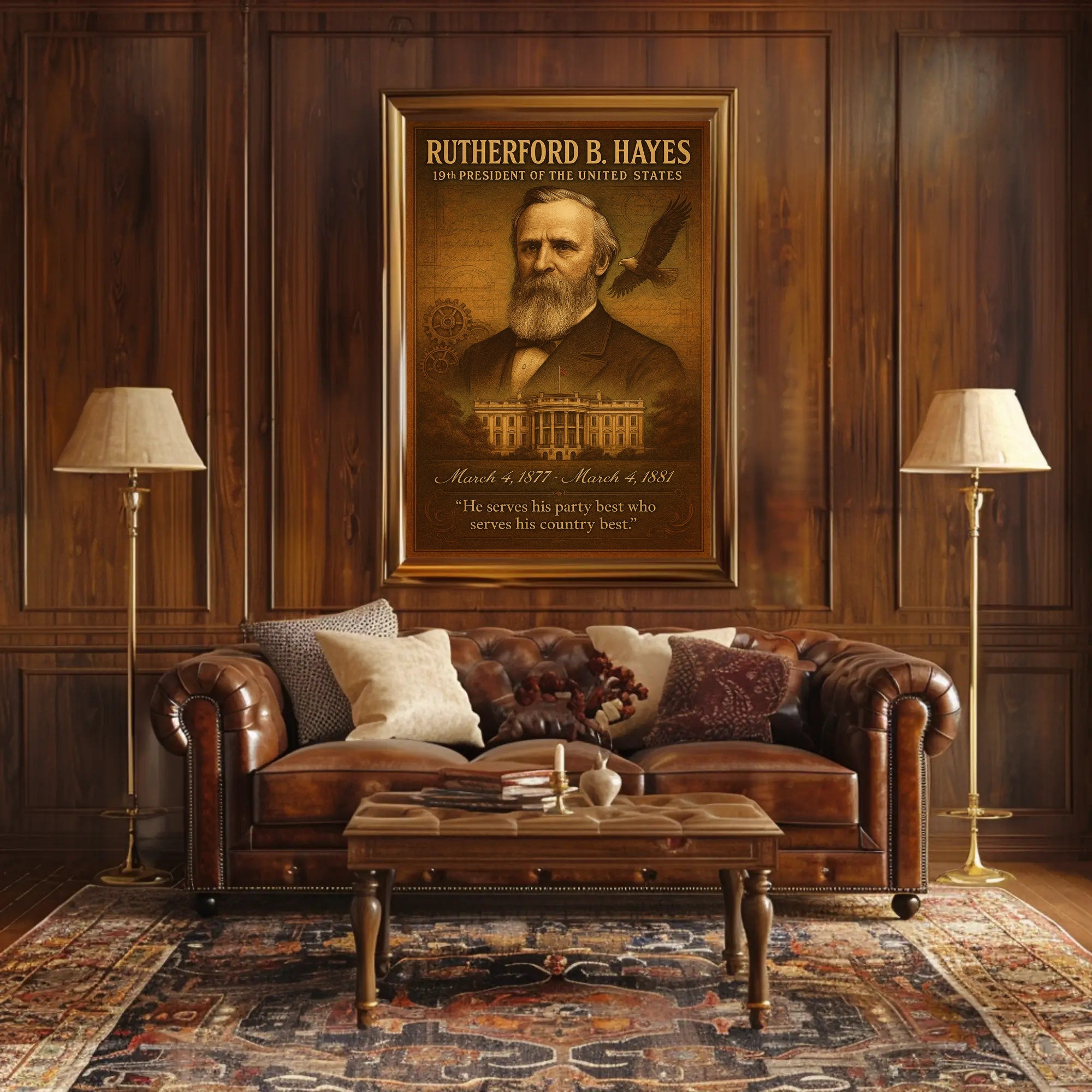 Rutherford B. Hayes Vintage Historical Presidential Poster