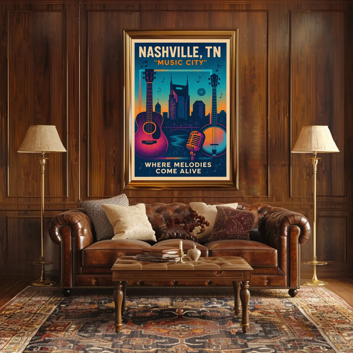 Nashville, TN Music City Poster