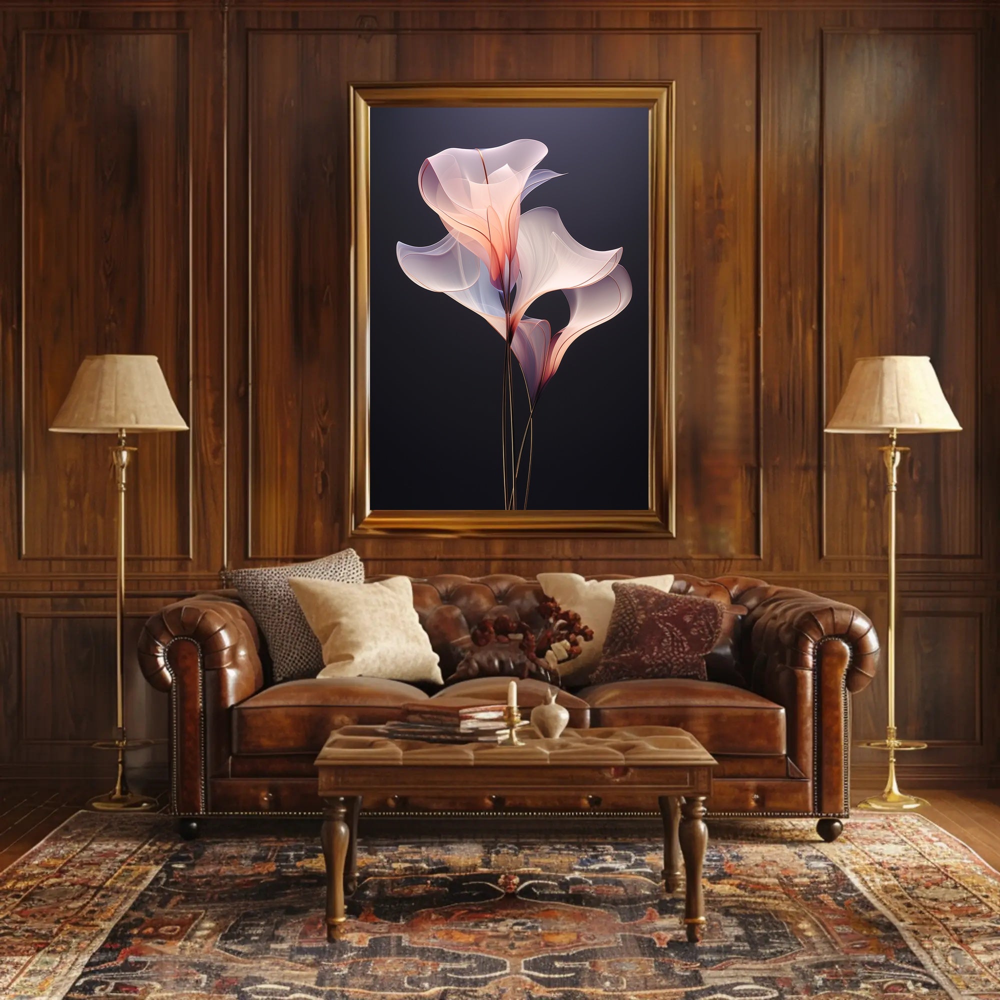 Elegant Floral Abstract Art with Harmonious Color Poster