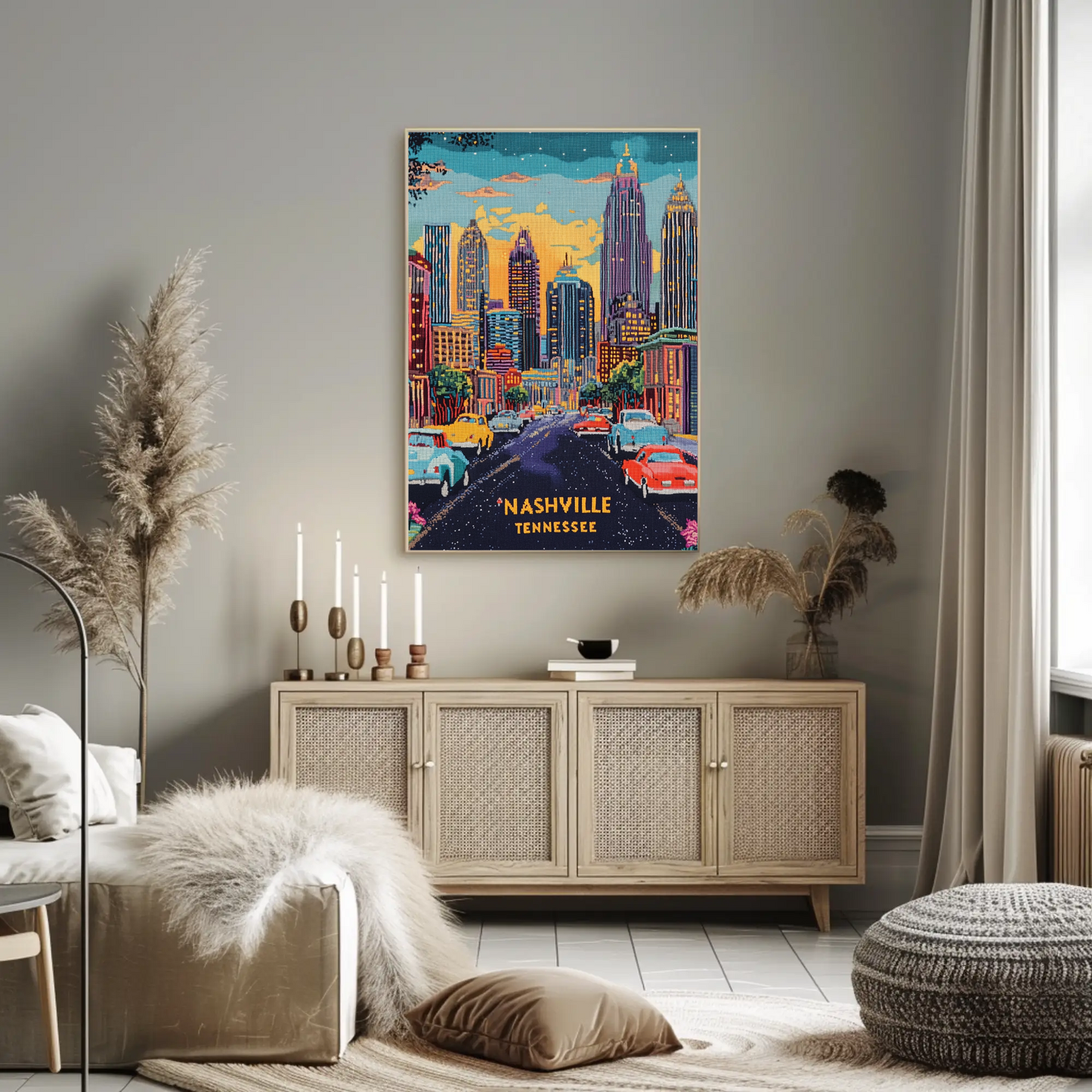 Nashville, Tennessee Vintage Travel Poster