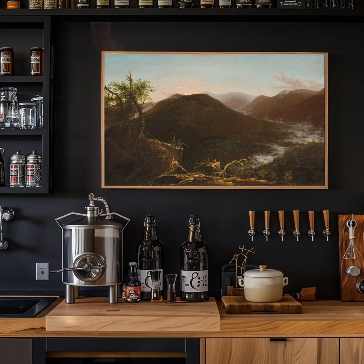 Mountain Serenity Sunset Landscape: National Park Poster