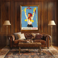 Vintage Swiss Ski Adventure Travel Poster PosterGoat