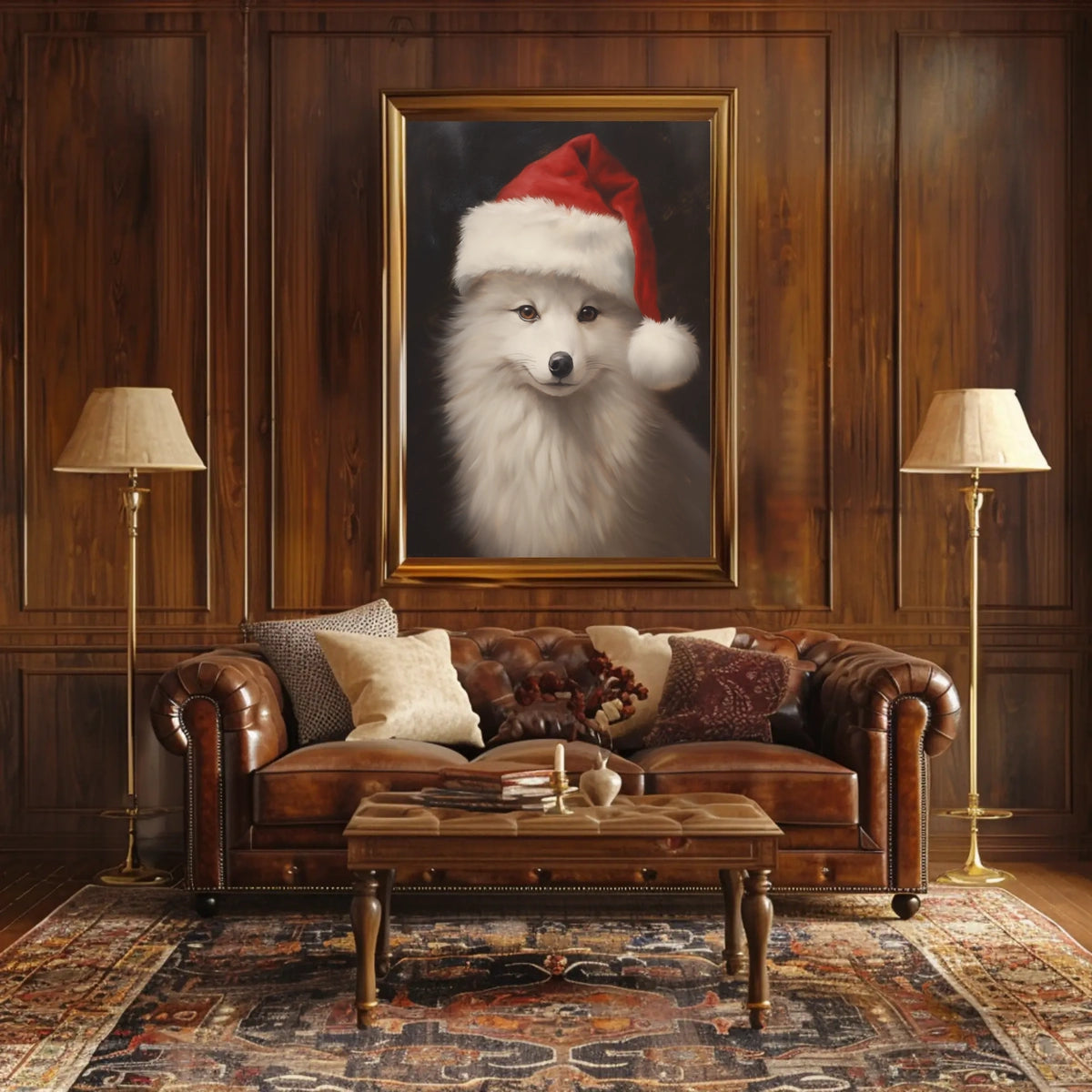 Festive Arctic Fox Poster