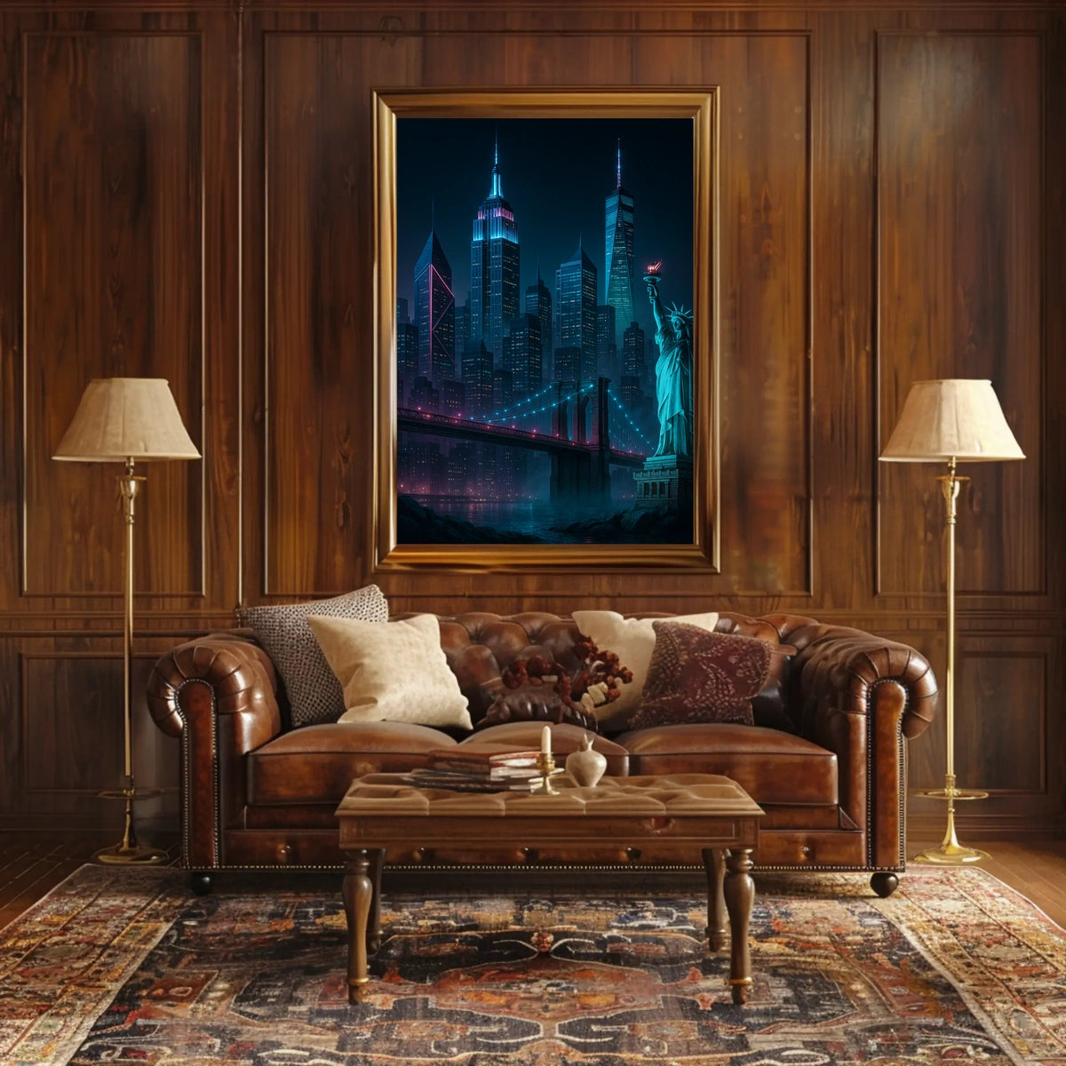 Futuristic New York Cityscape Poster Modern Wall Art