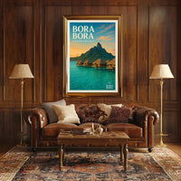 Bora Bora Overwater Bungalows Travel Poster PosterGoat